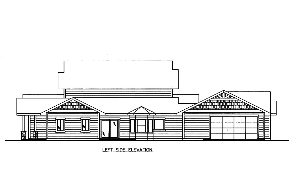 Home Plan Left Elevation of this 5-Bedroom,4459 Sq Ft Plan -132-1597
