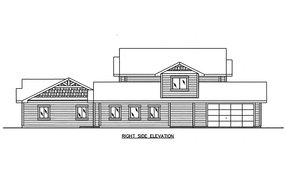 Home Plan Right Elevation of this 5-Bedroom,4459 Sq Ft Plan -132-1597
