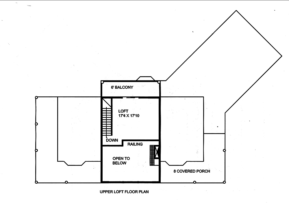 Floor Plan Second Story of Craftsman Plan #132-1598