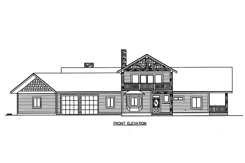Home Plan Front Elevation of this 3-Bedroom,2208 Sq Ft Plan -132-1598