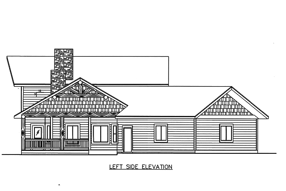 Home Plan Left Elevation of this 3-Bedroom,2208 Sq Ft Plan -132-1598