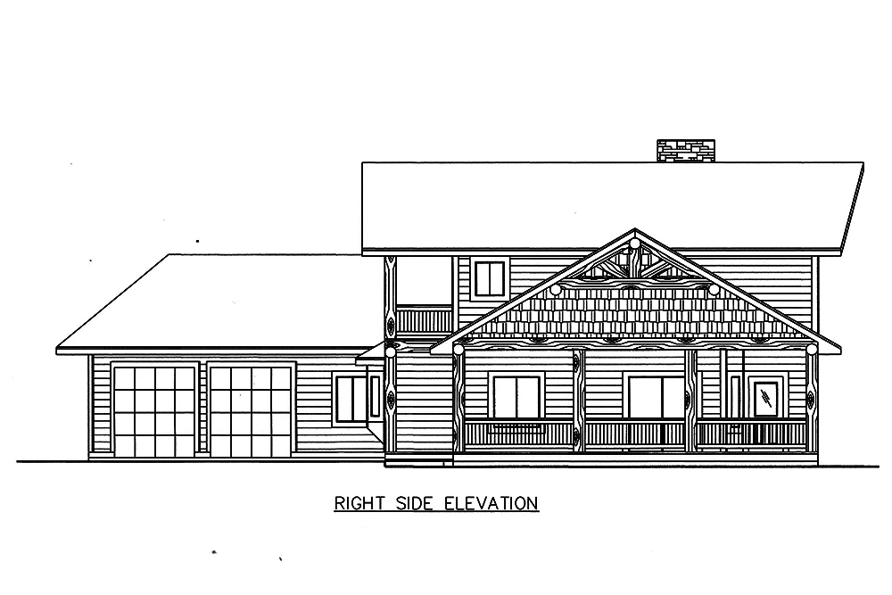 Home Plan Right Elevation of this 3-Bedroom,2208 Sq Ft Plan -132-1598