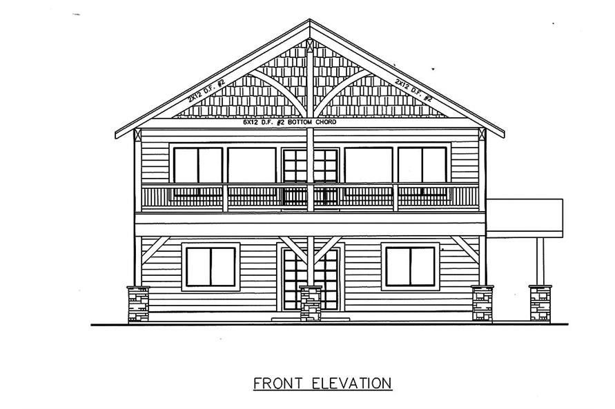 132-1599: Home Plan Front Elevation