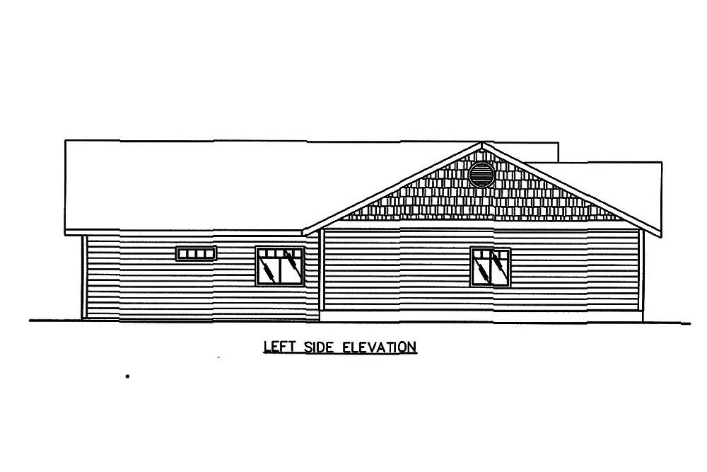 Home Plan Left Elevation of this 3-Bedroom,4200 Sq Ft Plan -132-1601