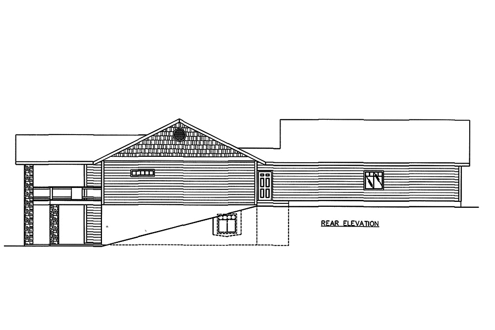 Home Plan Rear Elevation of this 3-Bedroom,4200 Sq Ft Plan -132-1601