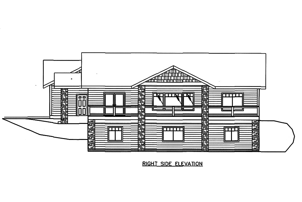 Home Plan Right Elevation of this 3-Bedroom,4200 Sq Ft Plan -132-1601