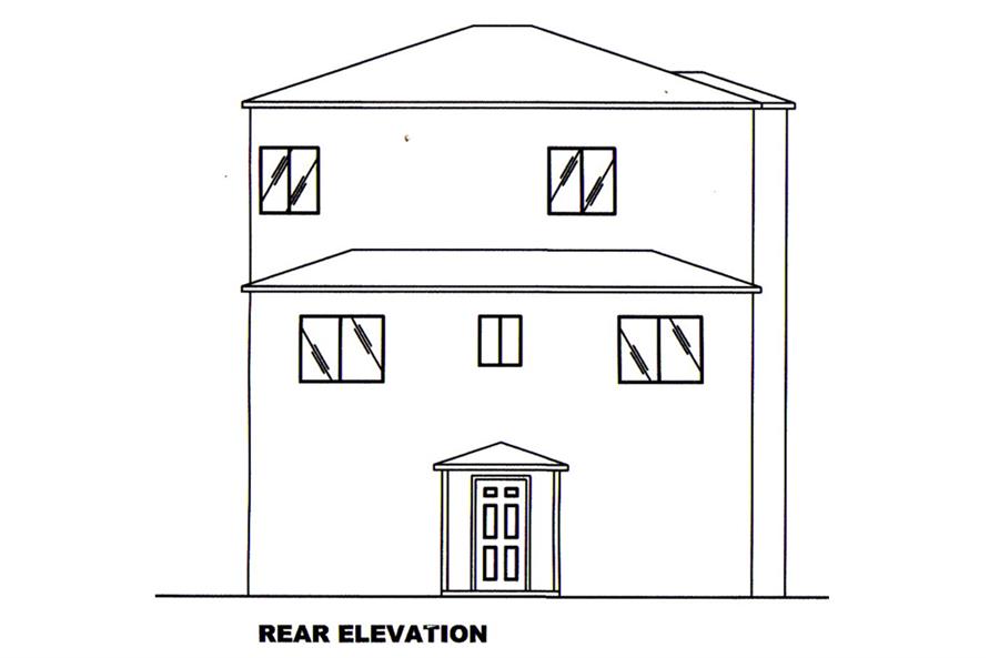 132-1602: Home Plan Rear Elevation