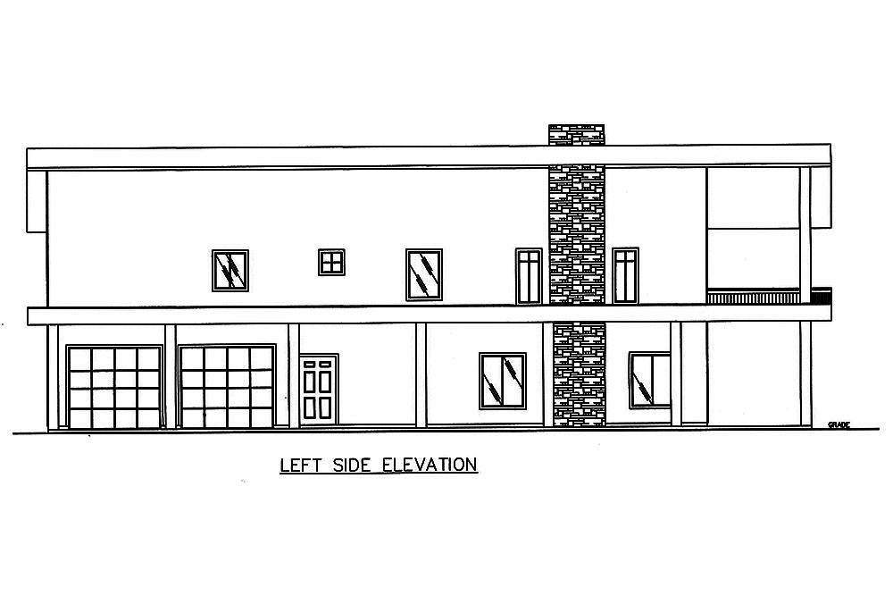Home Plan Left Elevation of this 2-Bedroom,3396 Sq Ft Plan -132-1603