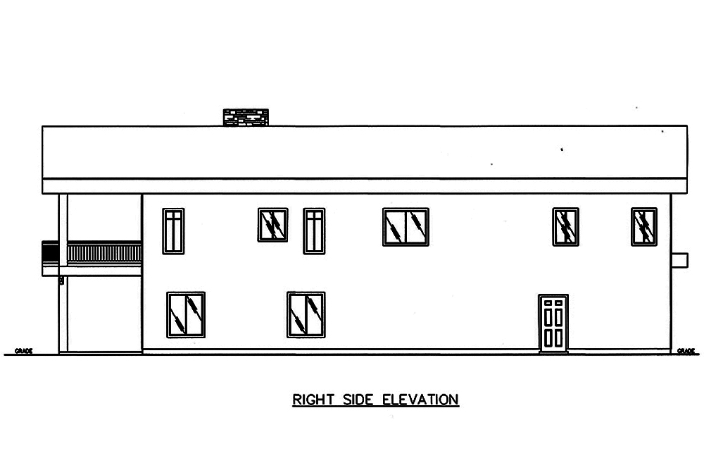 Home Plan Right Elevation of this 2-Bedroom,3396 Sq Ft Plan -132-1603