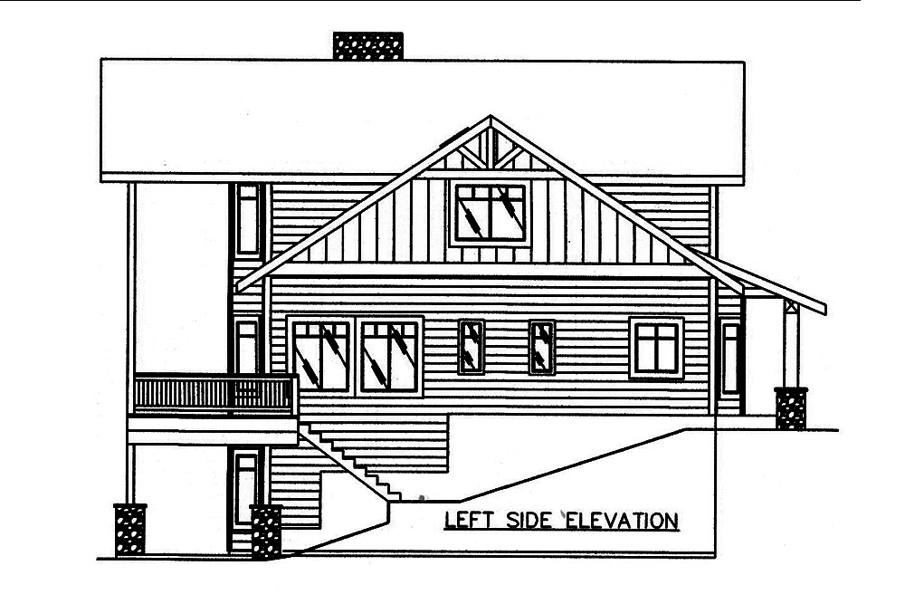 Home Plan Left Elevation of this 5-Bedroom,4603 Sq Ft Plan -132-1604