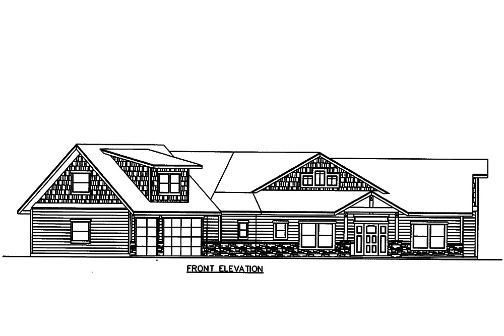 Home Plan Front Elevation of this 3-Bedroom,3658 Sq Ft Plan -132-1607