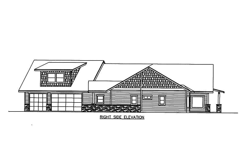 Home Plan Right Elevation of this 3-Bedroom,3658 Sq Ft Plan -132-1607