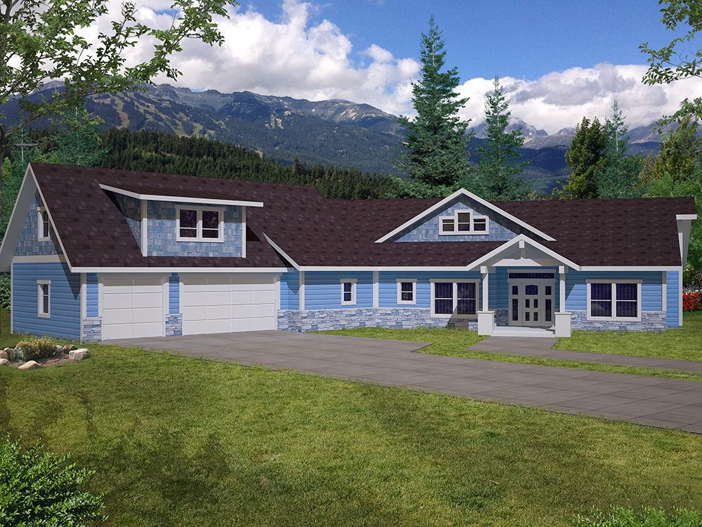 Front View of this 3-Bedroom, 3658 Sq Ft Plan - 132-1607
