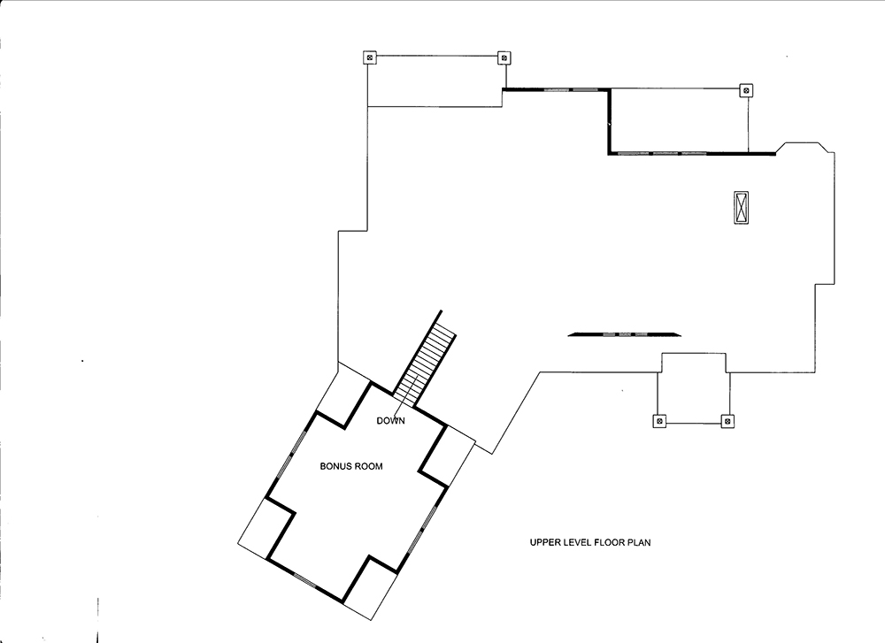 Floor Plan Second Story of Craftsman Plan #132-1607