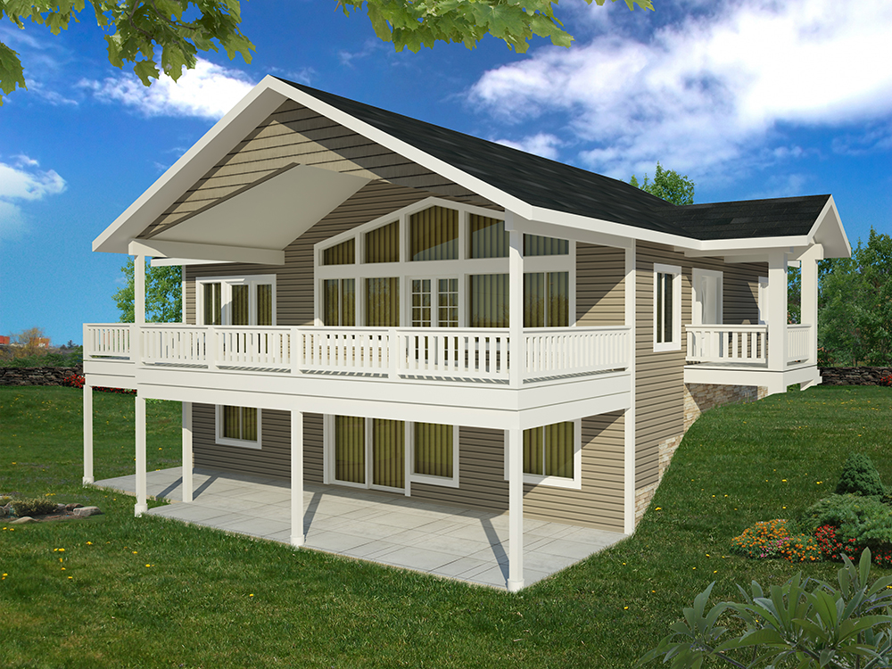 Rear View of this 3-Bedroom, 2880 Sq Ft Plan - 132-1609