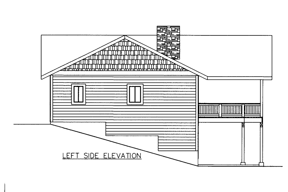 Home Plan Left Elevation of this 3-Bedroom,2880 Sq Ft Plan -132-1609