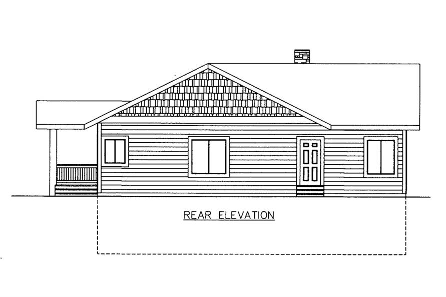 132-1609: Home Plan Rear Elevation