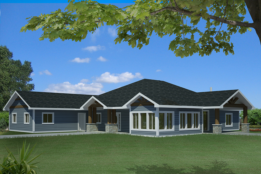 Side View of this 3-Bedroom, 2649 Sq Ft Plan - 132-1610