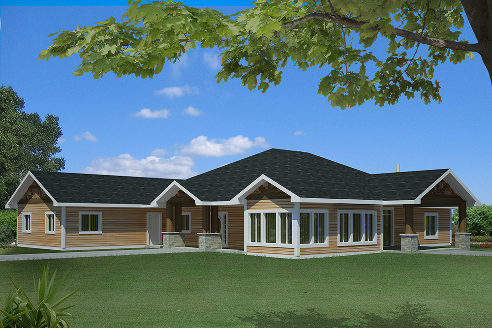 Side View of this 3-Bedroom, 2649 Sq Ft Plan - 132-1610