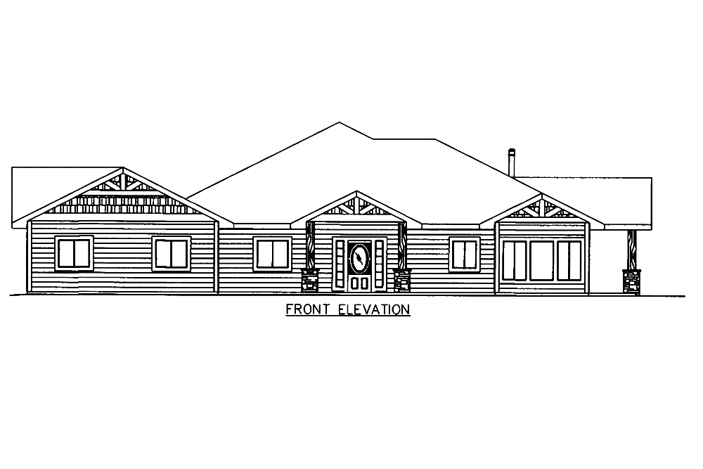 Home Plan Front Elevation of this 3-Bedroom,2649 Sq Ft Plan -132-1610