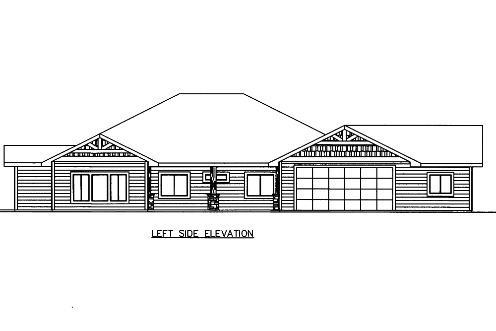 Home Plan Left Elevation of this 3-Bedroom,2649 Sq Ft Plan -132-1610