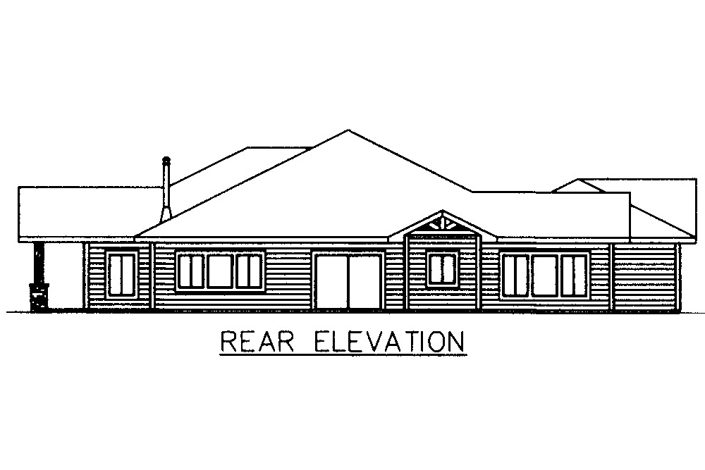 Home Plan Rear Elevation of this 3-Bedroom,2649 Sq Ft Plan -132-1610