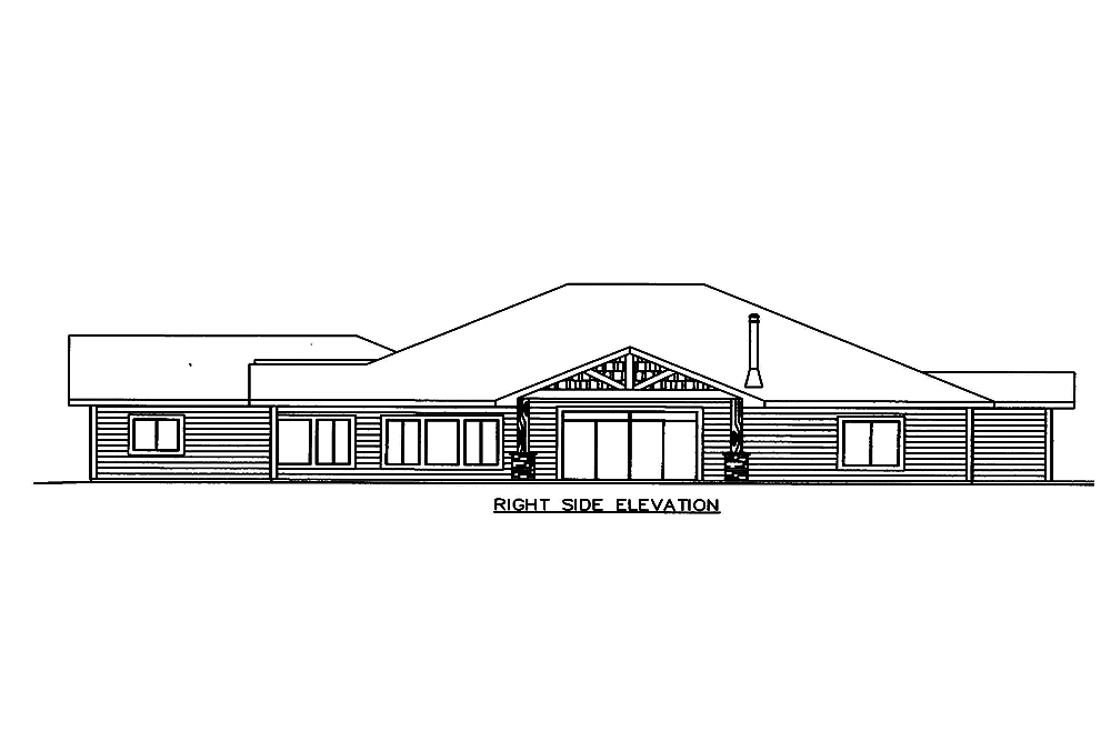 Home Plan Right Elevation of this 3-Bedroom,2649 Sq Ft Plan -132-1610