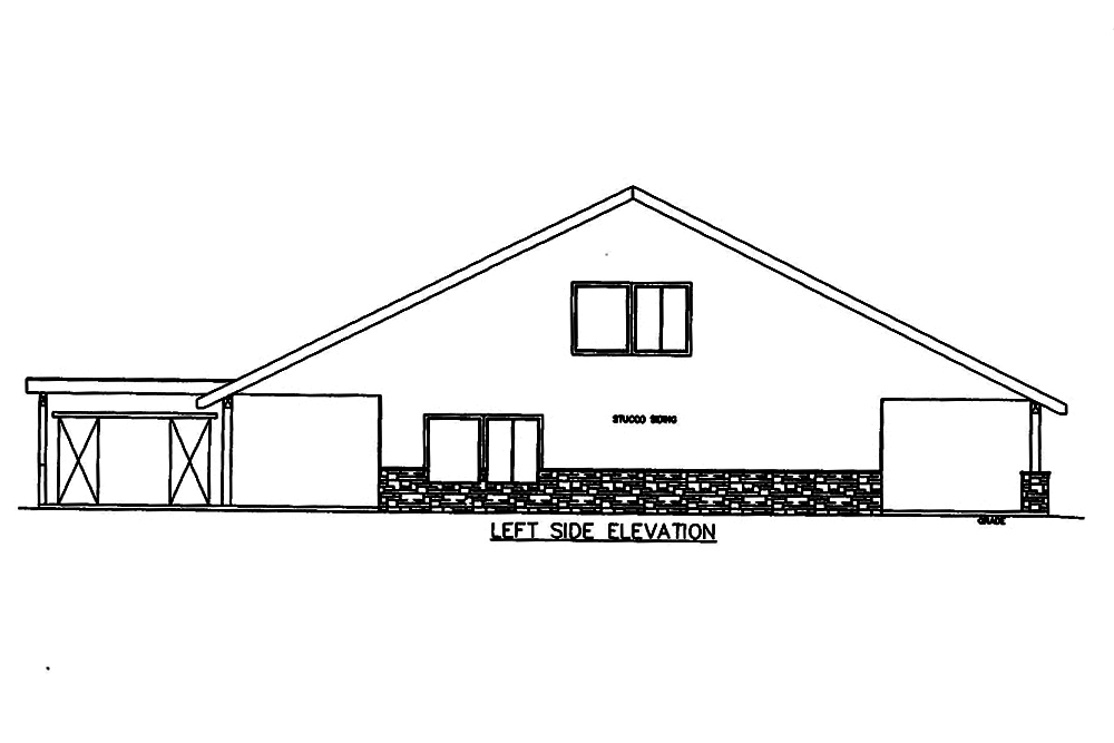 Home Plan Left Elevation of this 2-Bedroom,2616 Sq Ft Plan -132-1611
