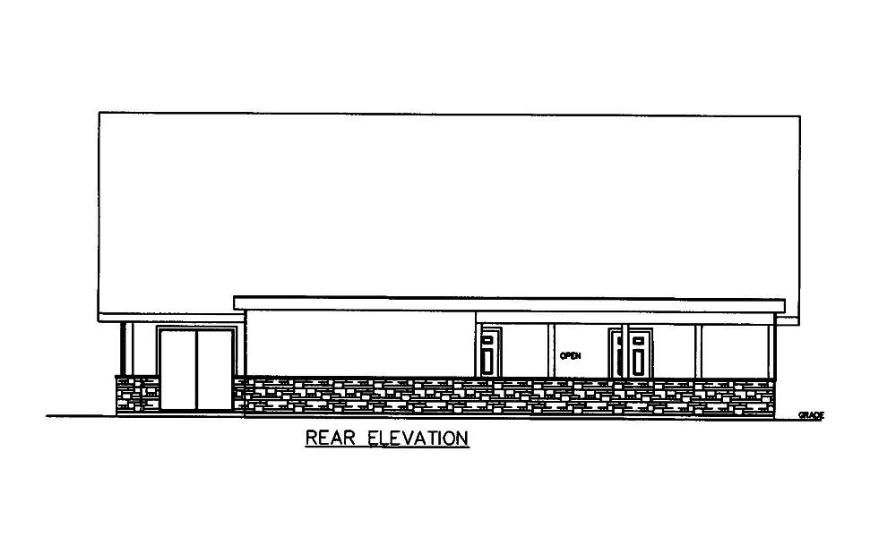 Home Plan Rear Elevation of this 2-Bedroom,2616 Sq Ft Plan -132-1611