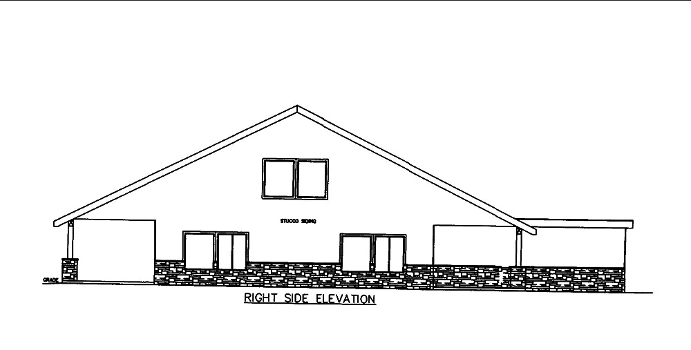 Home Plan Right Elevation of this 2-Bedroom,2616 Sq Ft Plan -132-1611