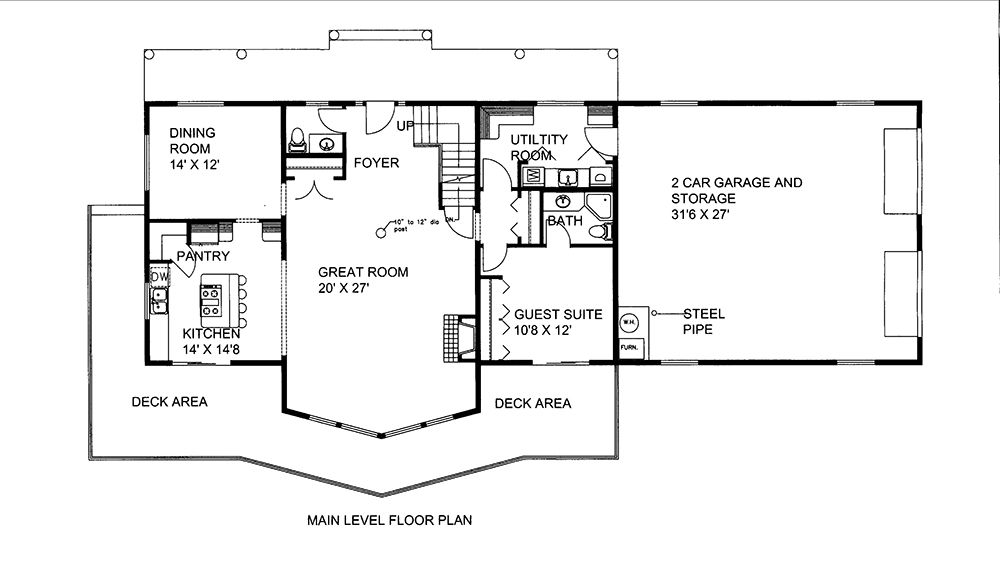Floor Plan First Story of Craftsman Plan #132-1612