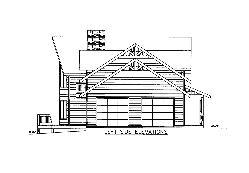 Home Plan Left Elevation of this 4-Bedroom,2979 Sq Ft Plan -132-1612