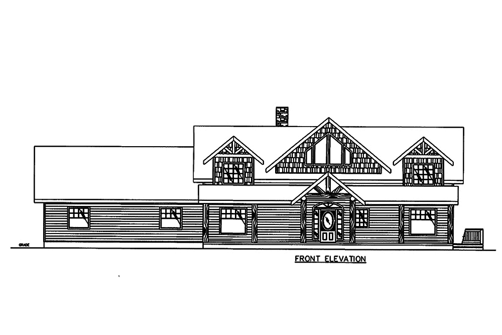 Home Plan Front Elevation of this 4-Bedroom,2979 Sq Ft Plan -132-1612