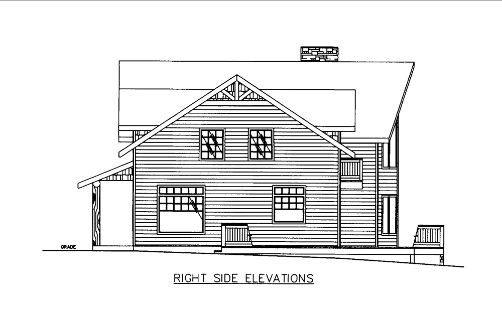 Home Plan Right Elevation of this 4-Bedroom,2979 Sq Ft Plan -132-1612