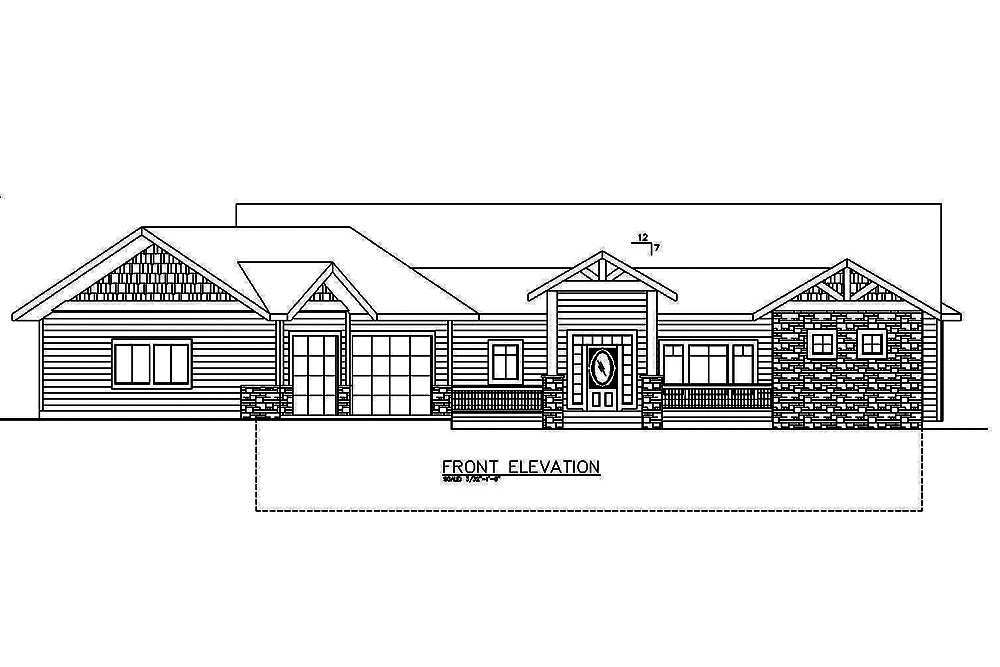 Home Plan Front Elevation of this 4-Bedroom,4405 Sq Ft Plan -132-1613