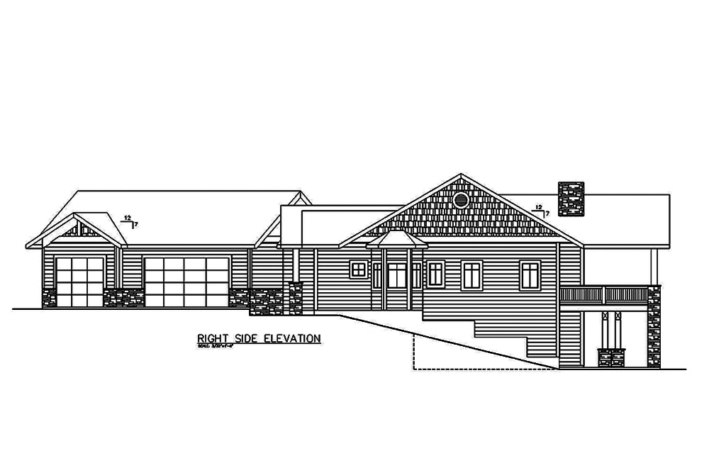 Home Plan Right Elevation of this 4-Bedroom,4405 Sq Ft Plan -132-1613