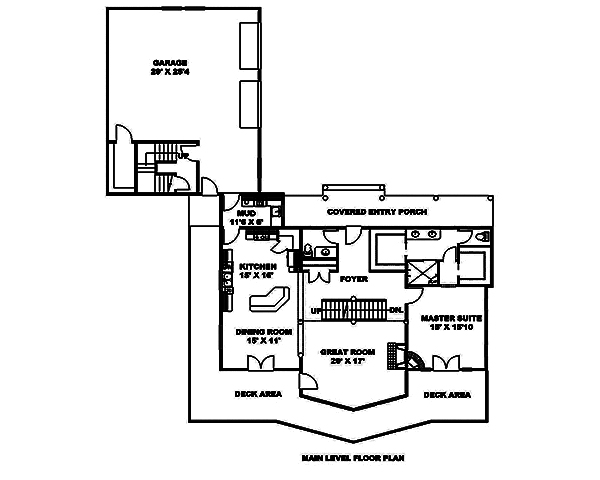 Floor Plan First Story of Craftsman Plan #132-1618