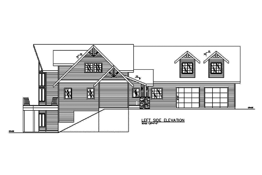 Home Plan Left Elevation of this 3-Bedroom,4240 Sq Ft Plan -132-1618