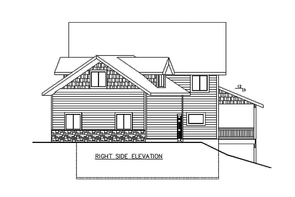 Home Plan Right Elevation of this 5-Bedroom,6058 Sq Ft Plan -132-1622