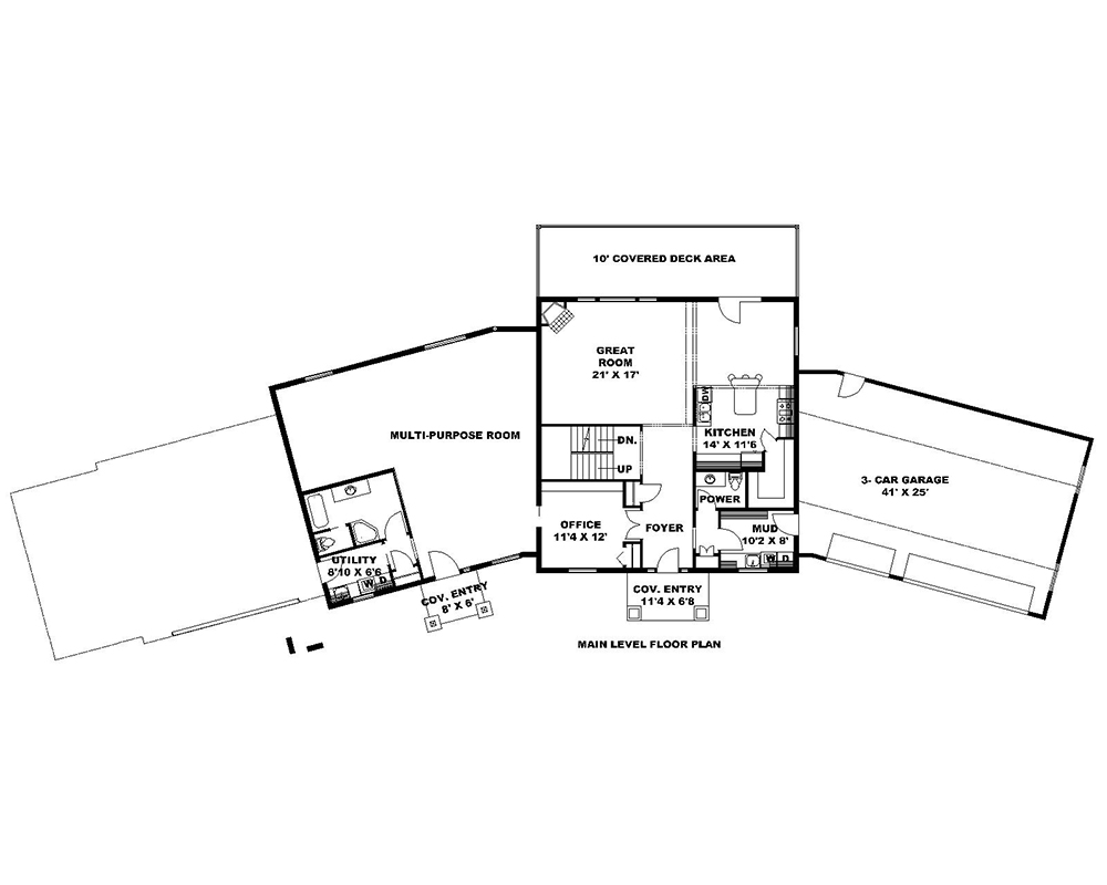 Floor Plan First Story of Craftsman Plan #132-1622