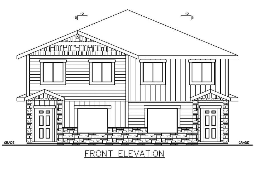 Home Plan Front Elevation of this 8-Bedroom,3086 Sq Ft Plan -132-1625