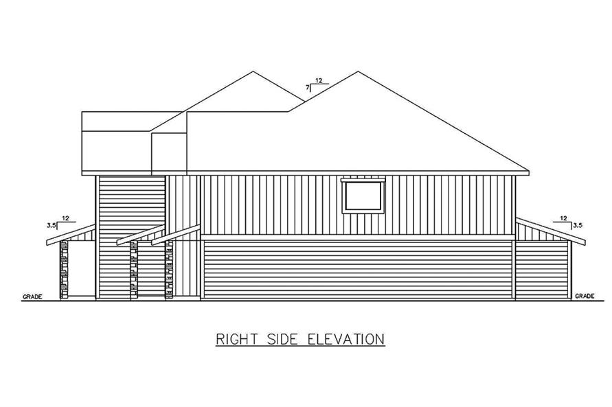 Home Plan Right Elevation of this 4-Bedroom,2445 Sq Ft Plan -132-1626