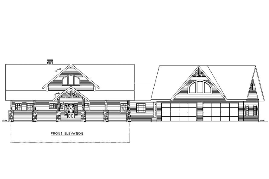 132-1628: Home Plan Front Elevation
