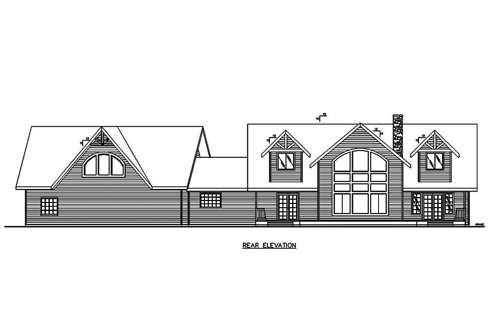 Home Plan Rear Elevation of this 3-Bedroom,2750 Sq Ft Plan -132-1628