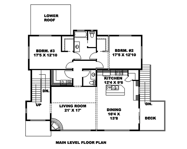 Floor Plan First Story of Contemporary Plan #132-1629