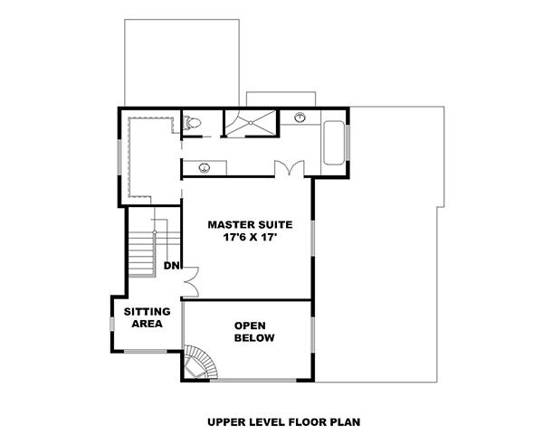 Floor Plan Second Story of Contemporary Plan #132-1629