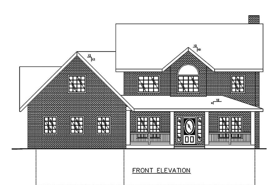 132-1630: Home Plan Front Elevation