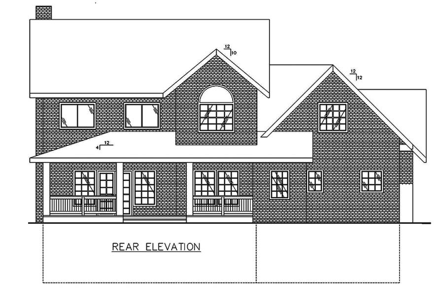 Home Plan Rear Elevation of this 3-Bedroom,4651 Sq Ft Plan -132-1630