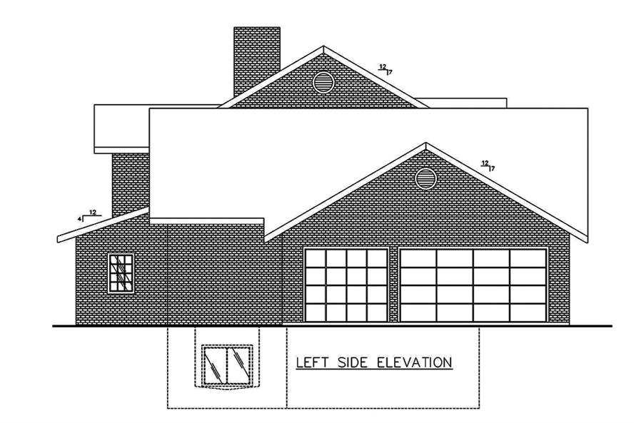 Home Plan Left Elevation of this 3-Bedroom,4651 Sq Ft Plan -132-1630