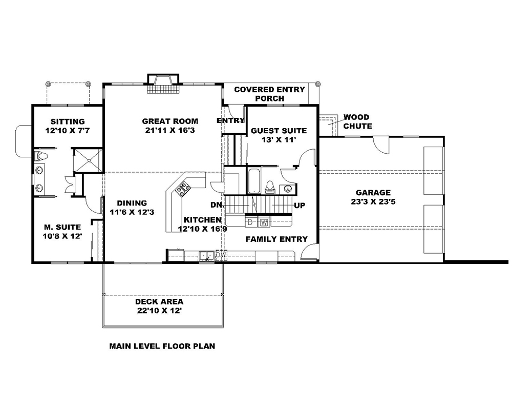 Floor Plan First Story of Modern Plan #132-1631